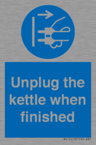 Unplug the kettle when finished